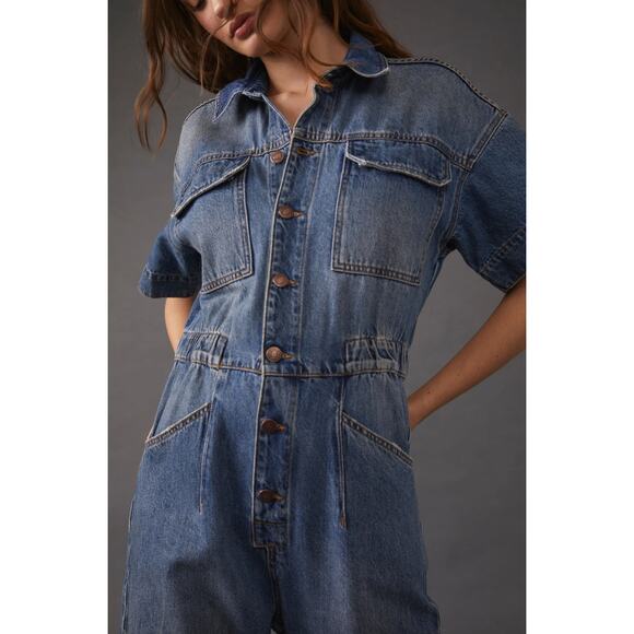(S) NWT $128 Free People Marci Jumpsuit in High Noon - Picture 2 of 7